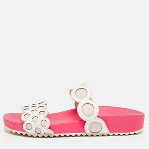 Sophia Webster White Leather Slide Flats Size 37